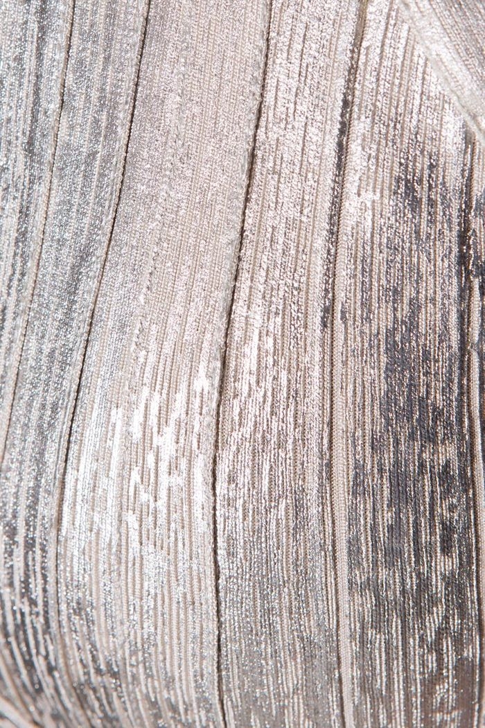 Vestido Bandage Metálico Plata